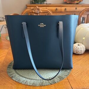 Coach Dark Blue Leather Tote